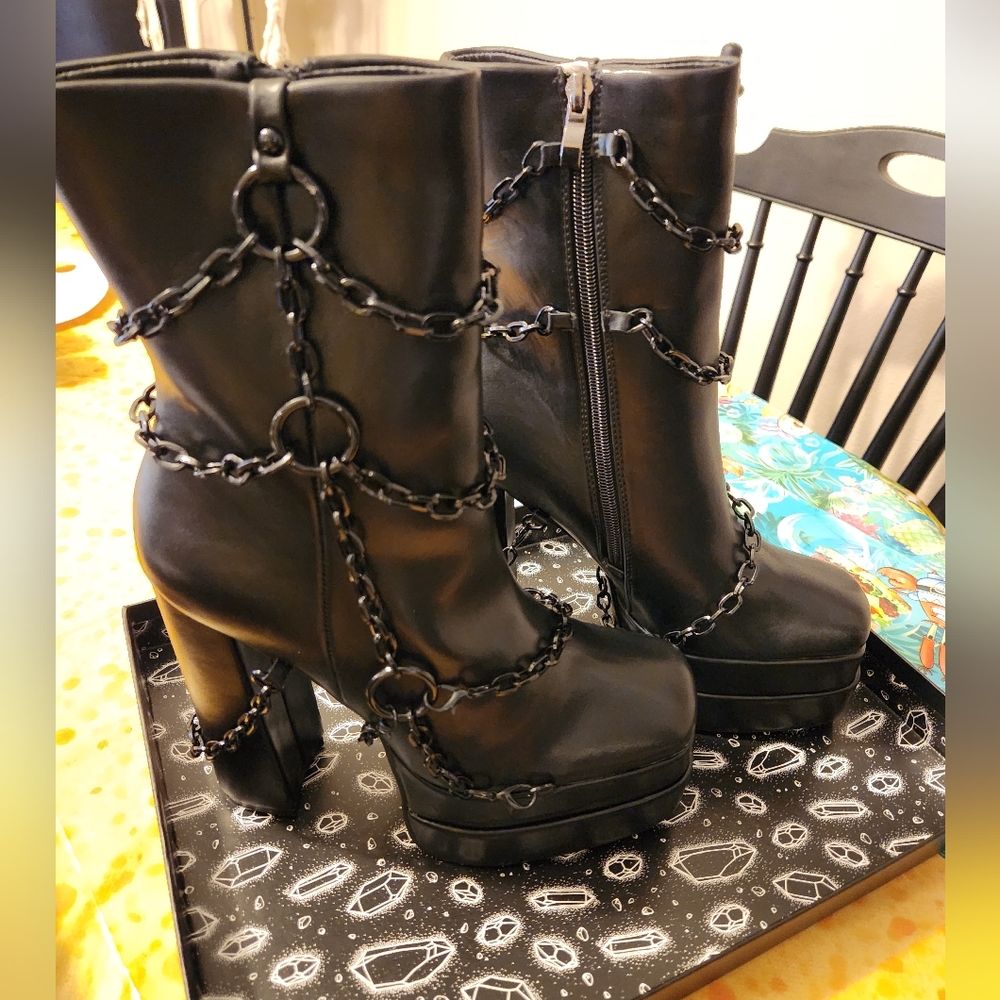 Killstar gloomed and doomed boots-size 9